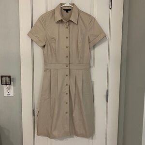 Brooks Brothers Khaki Button-Down Dress, Size 8